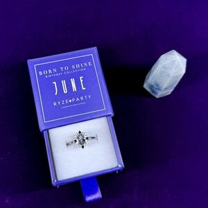 NIB Ryze Party Born To Shine BTS June Birthday .925 Sterling Silver Ring Size 9